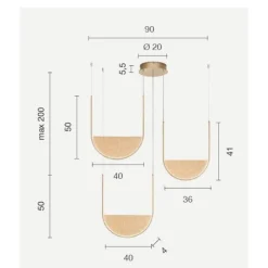 Lampadari Moderni-Ondaluce Lotus lampadario moderno 3 luci oro led 3000k