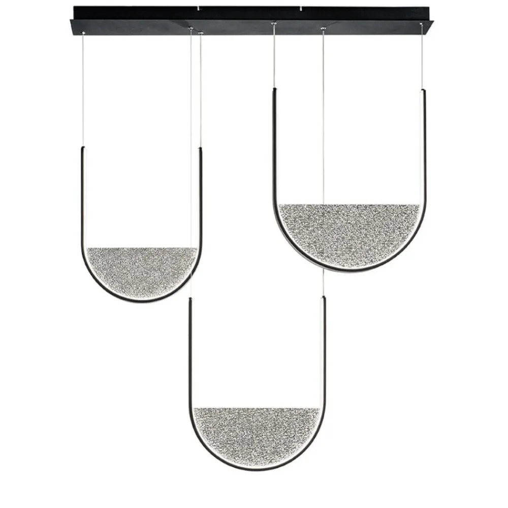 Lampadari Moderni-Ondaluce Lotus 3r nero lampadario moderno vetro nero led