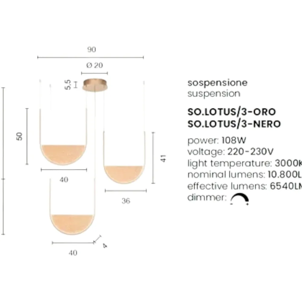 Lampadari Moderni-Ondaluce Lotus 3r nero lampadario moderno vetro nero led