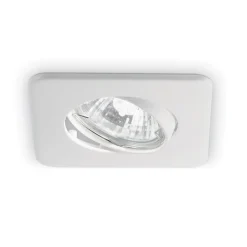 Faretti Da Incasso-Ideal Lux Lounge fi faretto da incasso metallo bianco quadrato orientabile