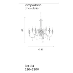Lampadari Moderni-Ondaluce Lp dido lampadario cristallo e dettagli oro