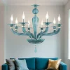 Lampadari Moderni-Ondaluce Lp villa lampadario 8 luci vetro ottanio per salotto