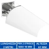 Strisce Led-Gea Luce Lubiana c profilo bianco angolare 2mt per n2 strip led max 10mm
