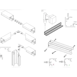 Strisce Led-Gea Luce Lubiana c profilo bianco angolare 2mt per n2 strip led max 10mm