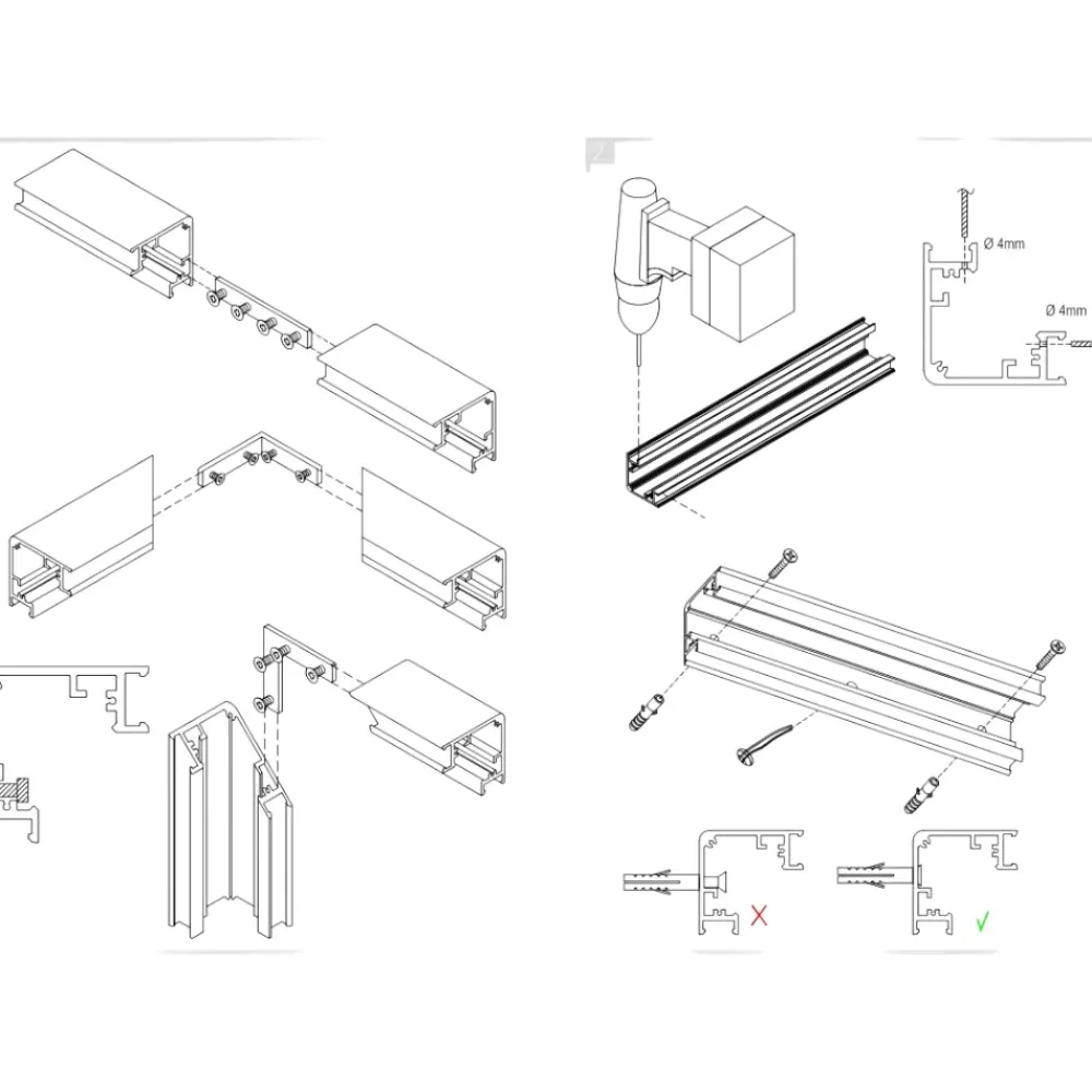 Strisce Led-Gea Luce Lubiana c profilo bianco angolare 2mt per n2 strip led max 10mm