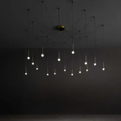 Lampadari Moderni-Ideal Lux Lucciola lampadario led moderno sp16 16w ottone