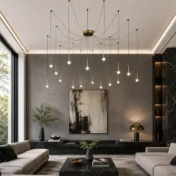 Lampadari Moderni-Ideal Lux Lucciola lampadario led moderno sp16 16w ottone