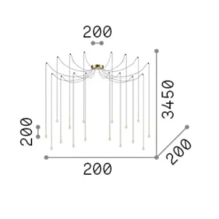 Lampadari Moderni-Ideal Lux Lucciola lampadario led moderno sp16 16w ottone