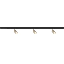 Illuminazione A Binario-Top Light Luci a binario 100cm nero con spot monofase sabbia