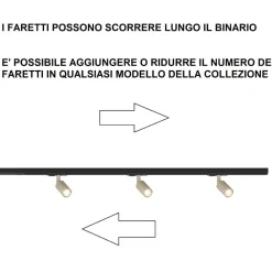 Illuminazione A Binario-Top Light Luci a binario 100cm nero con spot monofase sabbia