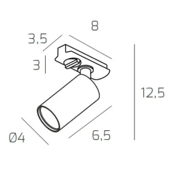 Illuminazione A Binario-Top Light Luci a binario 100cm nero con spot monofase sabbia