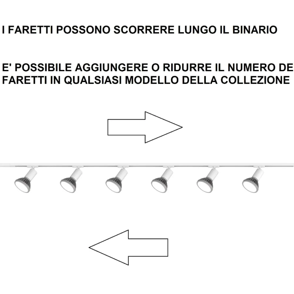Illuminazione A Binario-Selezionato da Mazzolaluce Luci a binario nero oro 300cm con 8 spot e27 orientabili