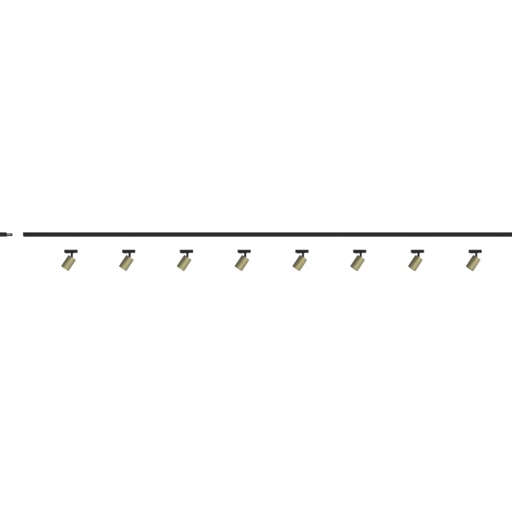 Illuminazione A Binario-Selezionato da Mazzolaluce Luci a binario nero oro 300cm con 8 spot e27 orientabili
