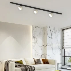 Illuminazione A Binario-Selezionato da Mazzolaluce Luci a binario plafoniera 100cm con 3 spot gx53 sabbia monofase orientabili