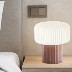 Abat Jour-Perenz Illuminazione Lumetto moderno in vetro e ceramica tortora otty