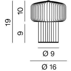 Abat Jour-Perenz Illuminazione Lumetto moderno in vetro e ceramica tortora otty