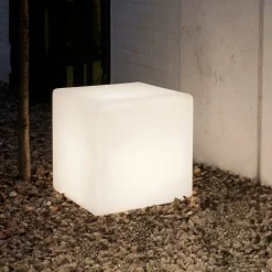 Lampade Da Esterno Giardino-Ideal Lux Luna pt1 d40 lampada cubo luminoso per esterno ip44
