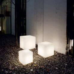 Lampade Da Esterno Giardino-Ideal Lux Luna pt1 d40 lampada cubo luminoso per esterno ip44