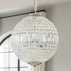 Lampadari Moderni-Ideal Lux Luxor sp6 lampadario di cristallo per ingresso sfera