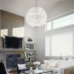 Lampadari Moderni-Ideal Lux Luxor sp6 lampadario di cristallo per ingresso sfera