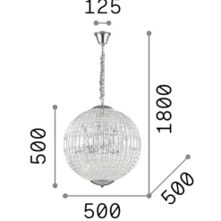Lampadari Moderni-Ideal Lux Luxor sp8 lampadario di cristallo sfera contemporaneo elegante