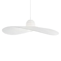 Lampadari Moderni-Ideal Lux Madame sp1 lampadario cappello in tessuto raso bianco