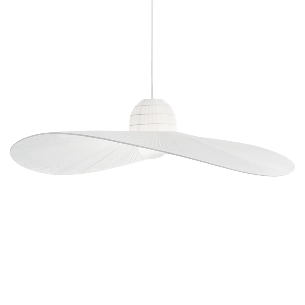 Lampadari Moderni-Ideal Lux Madame sp1 lampadario cappello in tessuto raso bianco