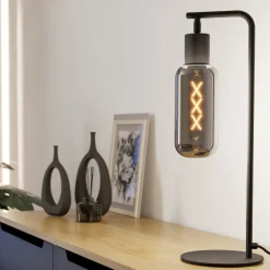 Lampade Da Tavolo-Eglo Maione lampada da tavolo moderna con paralume in vetro