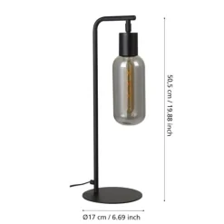 Lampade Da Tavolo-Eglo Maione lampada da tavolo moderna con paralume in vetro