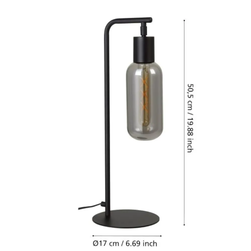 Lampade Da Tavolo-Eglo Maione lampada da tavolo moderna con paralume in vetro