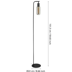 Lampade Da Terra-Eglo Maione lampada da terra design minimal colore nero