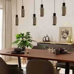 Lampadari Cucina-Eglo Maione lampadario cucina minimal con 6 luci pendenti