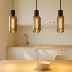 Lampadari Cucina-Eglo Maione lampadario cucina design moderno colore nero