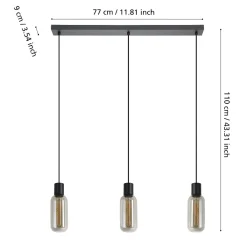 Lampadari Cucina-Eglo Maione lampadario cucina design moderno colore nero