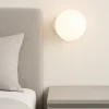 Applique Camera Da Letto-Ideal Lux Mapa ap1 d10 applique camera da letto sfera di vetro bianco