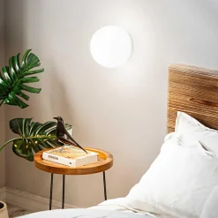 Applique Camera Da Letto-Ideal Lux Mapa ap1 d10 applique camera da letto sfera di vetro bianco