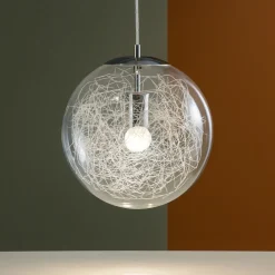 Lampade A Sospensione-Ideal Lux Mapa max sp1 d30 lampada a sospensione sfera vetro