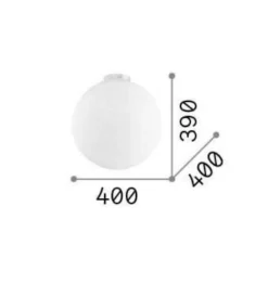 Plafoniere Moderne-Ideal Lux Mapa pl1 d40 plafoniera per camera da letto sfera 40cm vetro bianco