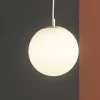 Lampade A Sospensione-Ideal Lux Mapa sp1 d20 lampada a sospensione sfera vetro bianco 20cm