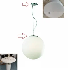 Lampade A Sospensione-Ideal Lux Mapa sp1 d20 lampada a sospensione sfera vetro bianco 20cm