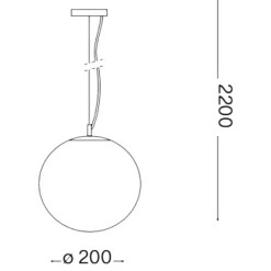 Lampade A Sospensione-Ideal Lux Mapa sp1 d20 lampada a sospensione sfera vetro bianco 20cm