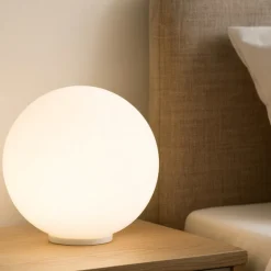 Abat Jour-Ideal Lux Mapa tl1 d30 lampade da comodino sfera in vetro bianco 30cm per camera da letto