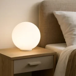 Abat Jour-Ideal Lux Mapa tl1 d30 lampade da comodino sfera in vetro bianco 30cm per camera da letto