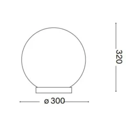 Abat Jour-Ideal Lux Mapa tl1 d30 lampade da comodino sfera in vetro bianco 30cm per camera da letto