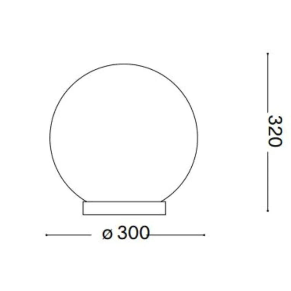 Abat Jour-Ideal Lux Mapa tl1 d30 lampade da comodino sfera in vetro bianco 30cm per camera da letto