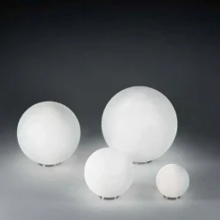 Lampade Da Tavolo-Ideal Lux Mapa tl1 d40 lampada da tavolo moderna sfera in vetro bianco