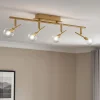 Plafoniere Moderne-Ideal Lux Maracas pl4 plafoniera ottone oro luci orientabili