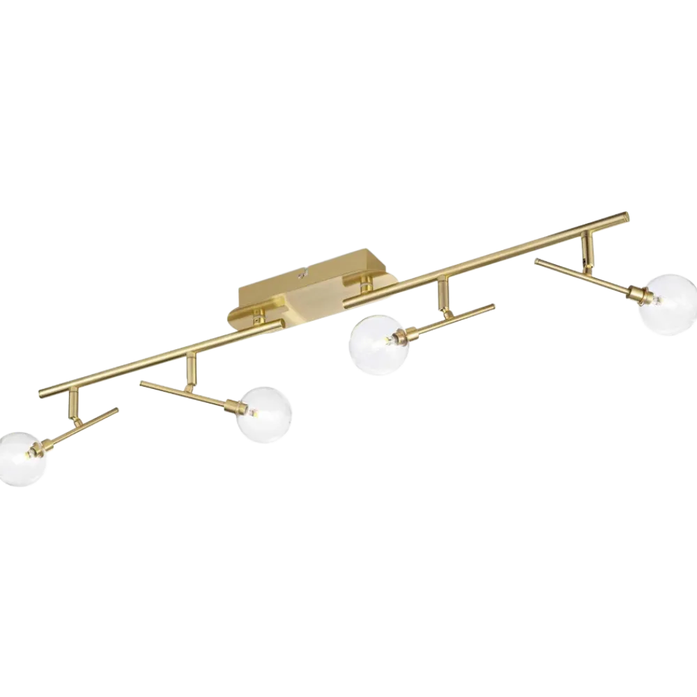 Plafoniere Moderne-Ideal Lux Maracas pl4 plafoniera ottone oro luci orientabili