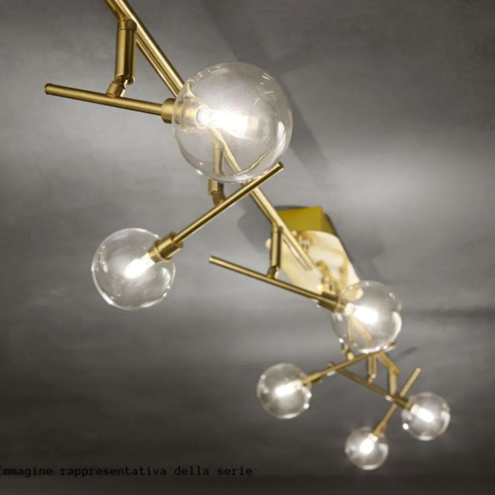 Plafoniere Moderne-Ideal Lux Maracas pl4 plafoniera ottone oro luci orientabili
