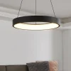 Lampadari Moderni-Eglo Marghera z lampadario moderno tondo nero led rgb da 2700k a 6500k